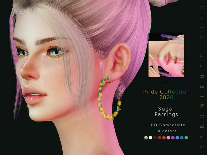 Sims 4 Sugar Earrings by DarkNighTt at TSR