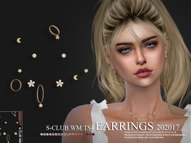 Sims 4 EARRINGS 202017 by S Club WM at TSR