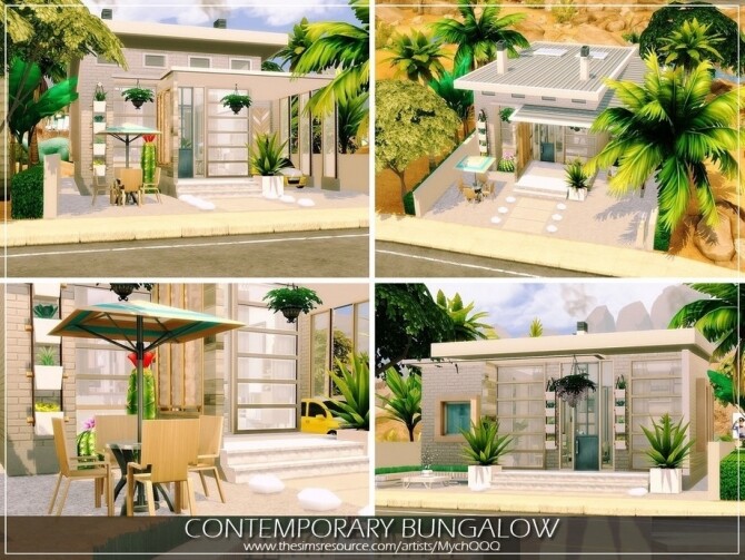 Sims 4 Contemporary Bungalow by MychQQQ at TSR
