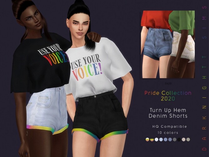 Sims 4 Turn Up Hem Denim Shorts by DarkNighTt at TSR