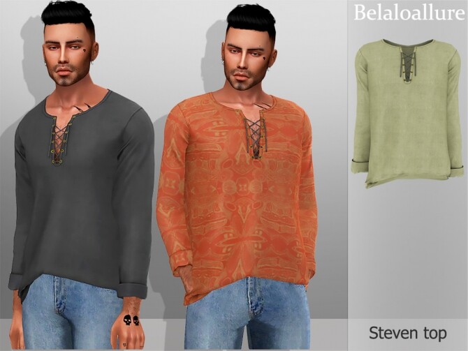 Sims 4 Steven top by Belaloallure at TSR