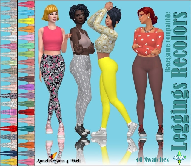 Sims 4 Leggings Recolors at Annett’s Sims 4 Welt