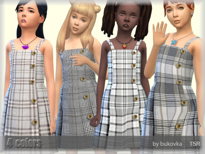 Plaid Sundress by bukovka at TSR » Sims 4 Updates