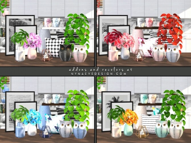 Sims 4 Avis Dining Room Decor by NynaeveDesign at TSR