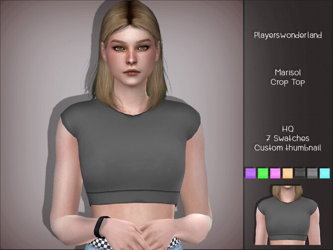 Sims 4 Marisol Crop Top by PlayersWonderland at TSR