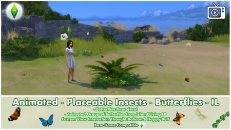 Animated Placeable Insects – Butterflies IL by Bakie at Mod The Sims