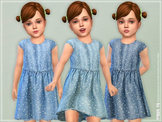 Sims 4 Toddler Denim Dress 02 by lillka at TSR