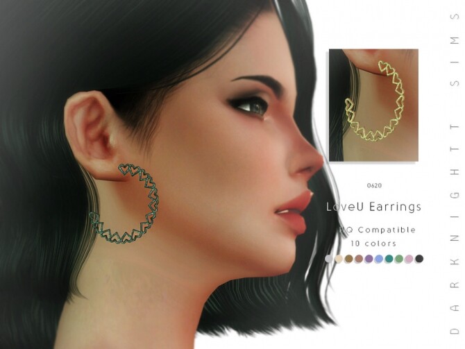Sims 4 LoveU Earrings by DarkNighTt at TSR
