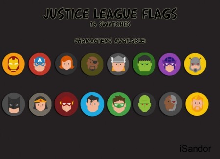 Justice League Flags by iSandor at Mod The Sims