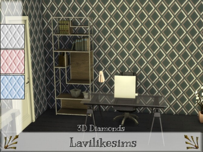 Sims 4 3D Diamonds Wallpaper by lavilikesims at TSR