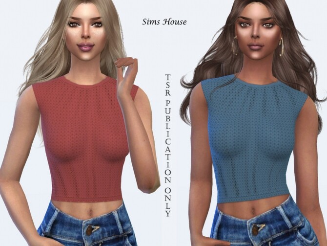 Sims 4 Womens T shirt without sleeves by Sims House at TSR