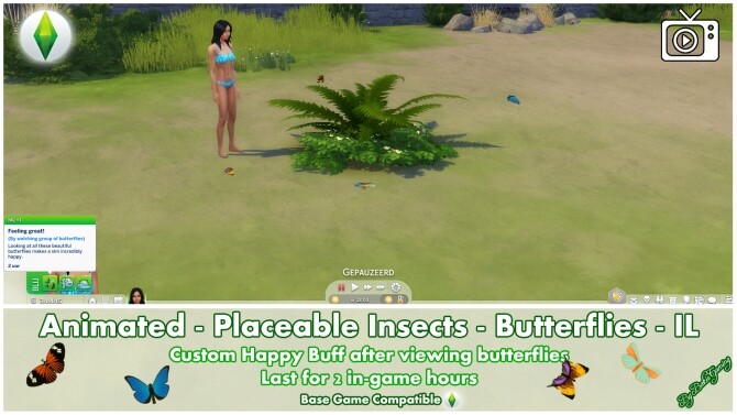 Sims 4 Animated Placeable Insects   Butterflies IL by Bakie at Mod The Sims