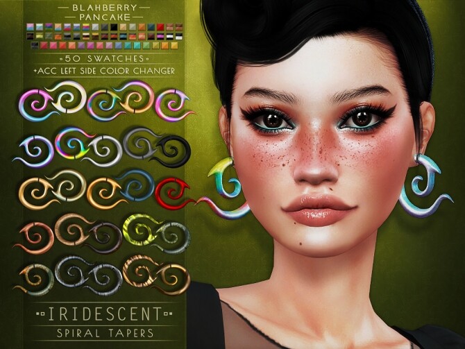 Sims 4 Iridescent spiral tapers at Blahberry Pancake