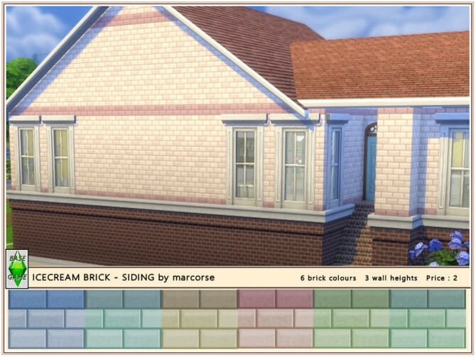 Sims 4 Icecream Brick Siding by marcorse at TSR