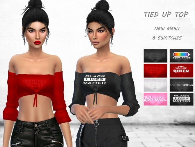 Sims 4 Tied Up Top by Puresim at TSR