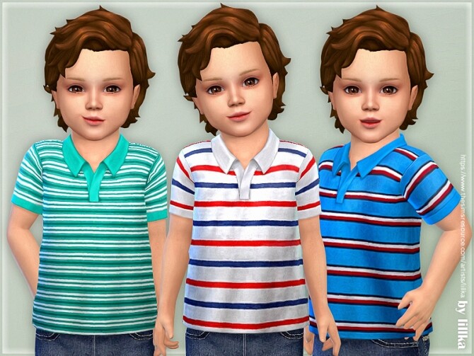 Sims 4 Toddler Boys Polo Shirt by lillka at TSR