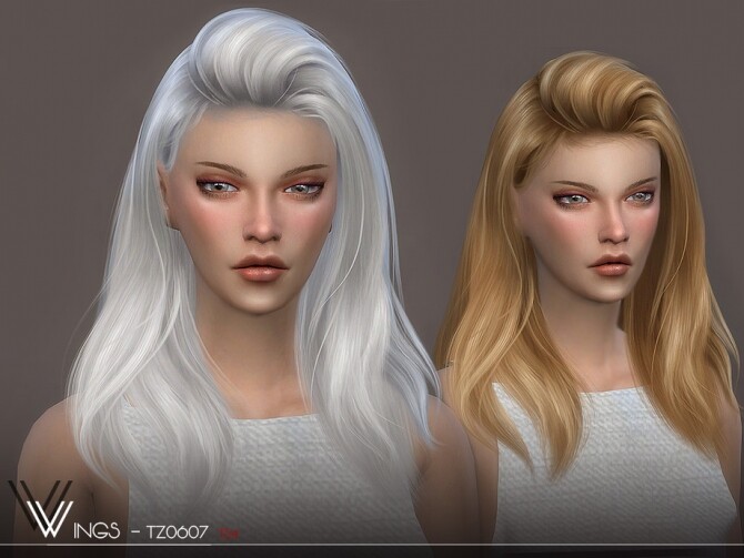 Sims 4 WINGS TZ0607 hair by wingssims at TSR