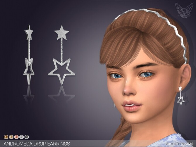 Sims 4 Andromeda Drop Earrings Kids by feyona at TSR