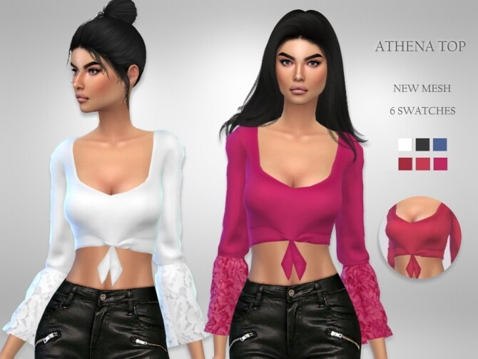 Sims 4 Athena Top by Puresim at TSR