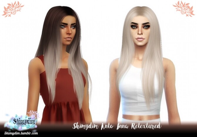 Sims 4 Inna Hair Retexture Ombre Naturals Unnaturals at Shimydim Sims