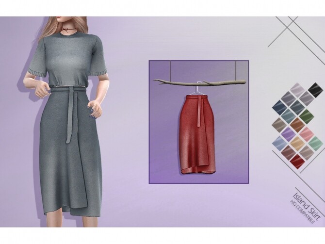 Sims 4 LMCS Island Skirt by Lisaminicatsims at TSR