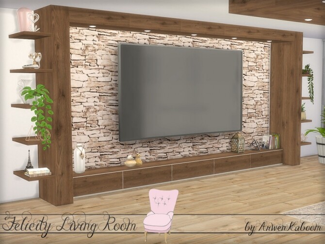 Sims 4 Felicity Living Room by ArwenKaboom at TSR
