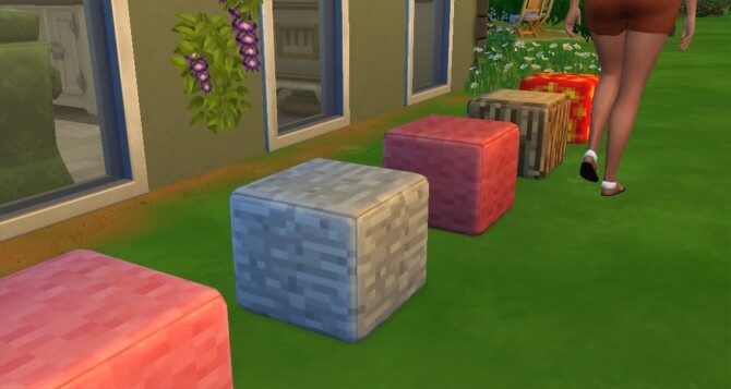 Sims 4 Minecraft Block Pouf by jessiuss at Mod The Sims