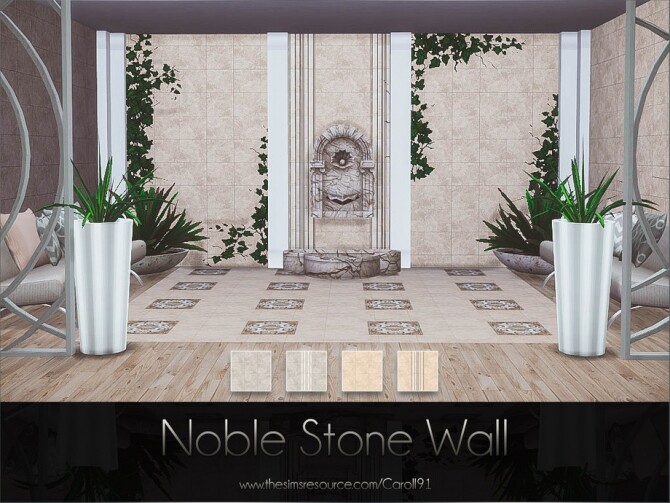 Sims 4 Noble Stone Wall by Caroll91 at TSR
