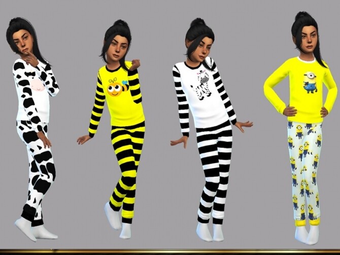 Sims 4 Pajama pants for girls and boys by LYLLYAN at TSR