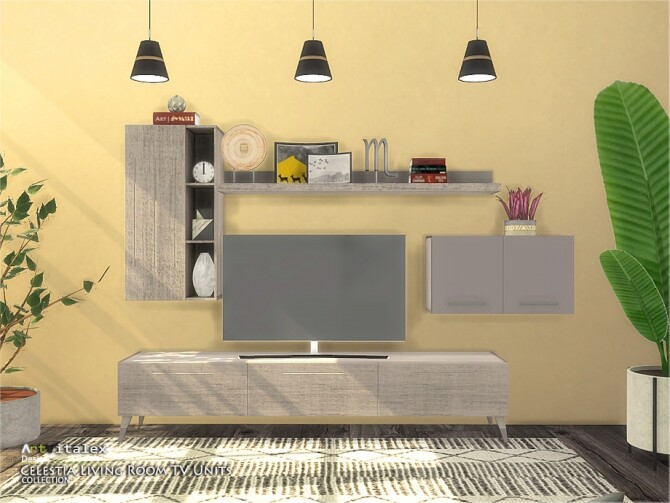 Sims 4 Celestia Living Room TV Units by ArtVitalex at TSR