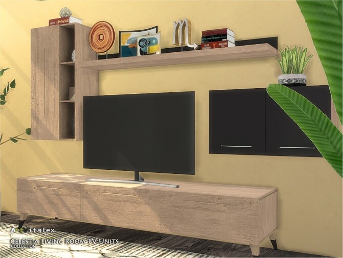 Sims 4 Celestia Living Room TV Units by ArtVitalex at TSR