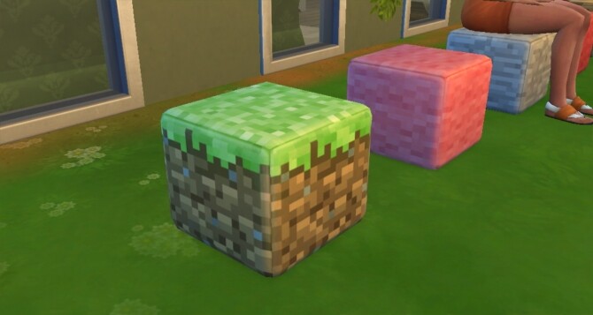 Sims 4 Minecraft Block Pouf by jessiuss at Mod The Sims
