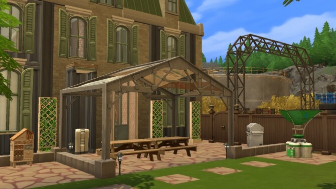 Sims 4 Evergreen Old train station by xmathyx at Mod The Sims