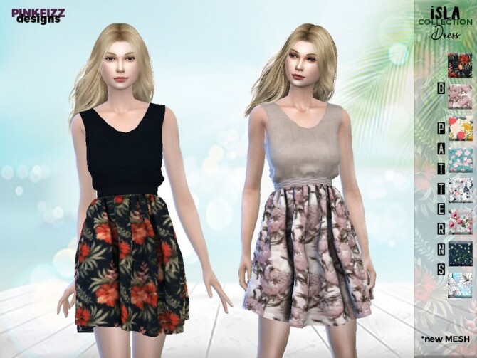 Sims 4 Isla Dress PF113 by Pinkfizzzzz at TSR