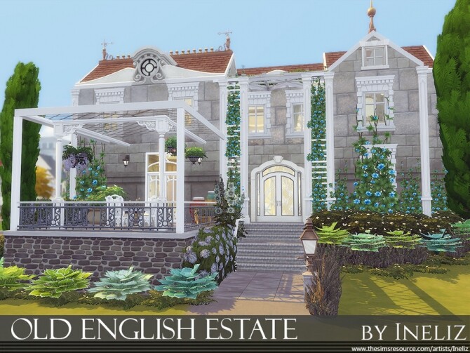 Sims 4 Old English Estate by Ineliz at TSR