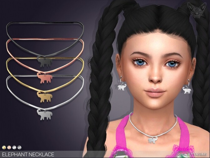 Sims 4 Elephant Necklace For Kids by feyona at TSR