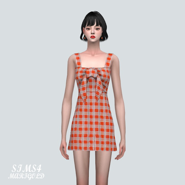 Sims 4 Summer Ribbon Sleeveless Dress at Marigold