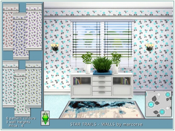 Sims 4 Star Trails Walls by marcorse at TSR