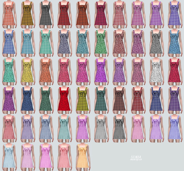 Sims 4 Summer Ribbon Sleeveless Dress at Marigold