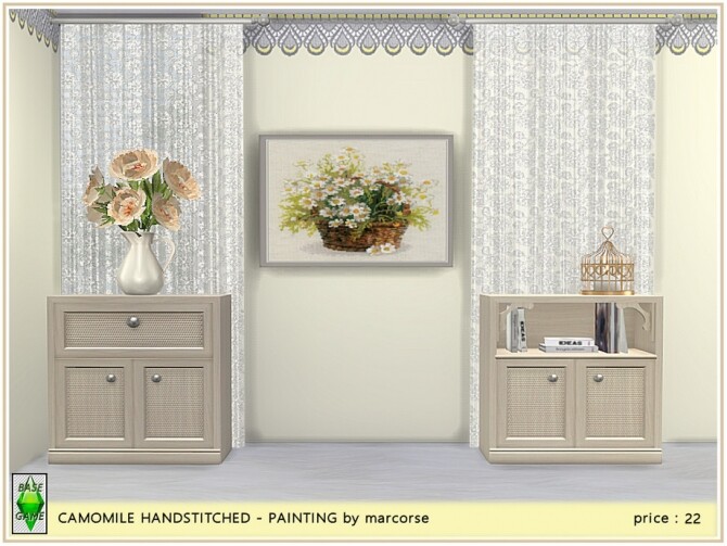 Sims 4 Camomile Handstitched Painting by marcorse at TSR