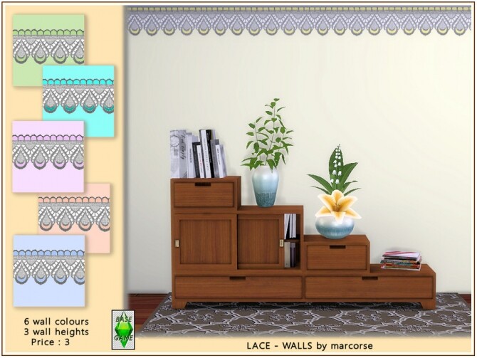 Sims 4 Lace walls by marcorse at TSR