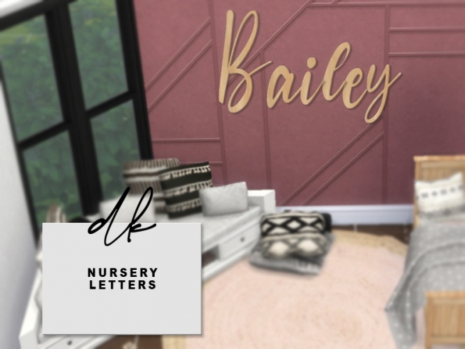 Wooden Nursery Letters at DK SIMS » Sims 4 Updates