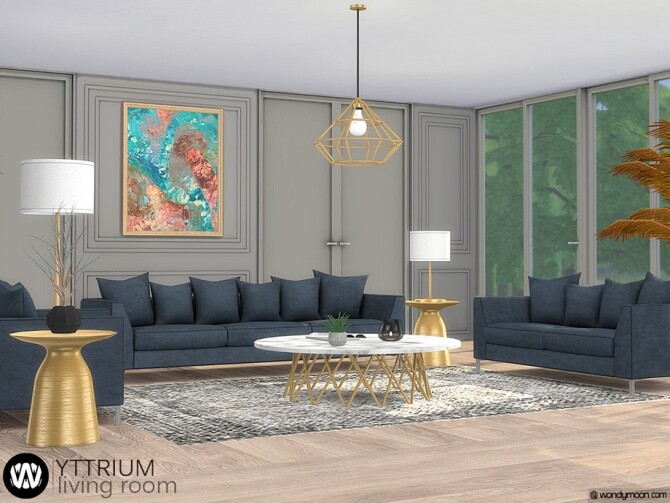 Yttrium Living Room by wondymoon at TSR » Sims 4 Updates