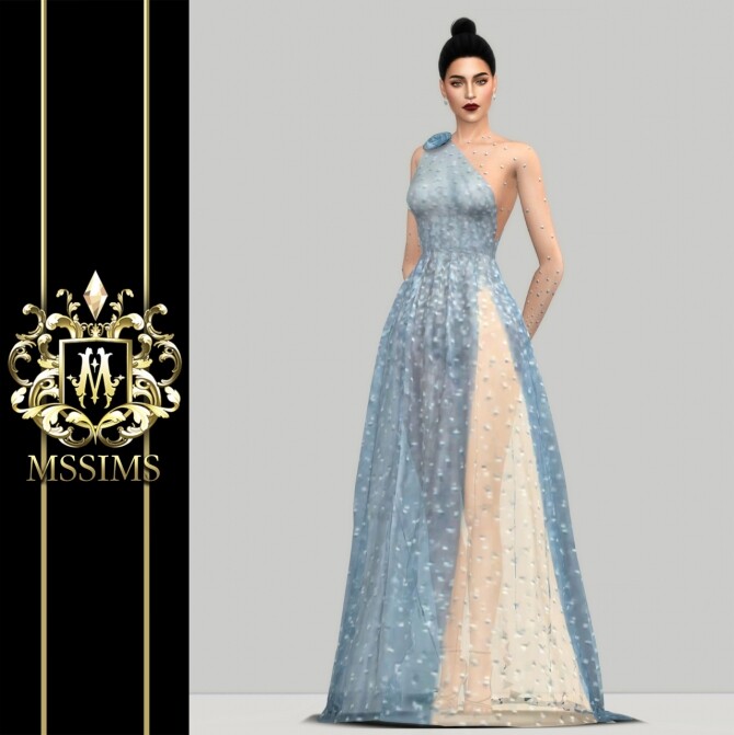 Sims 4 SHINING TULLE GOWN (P) at MSSIMS