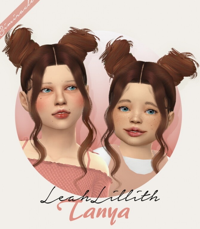 Sims 4 LeahLillith Tanya hair for kids and toddlers at Simiracle