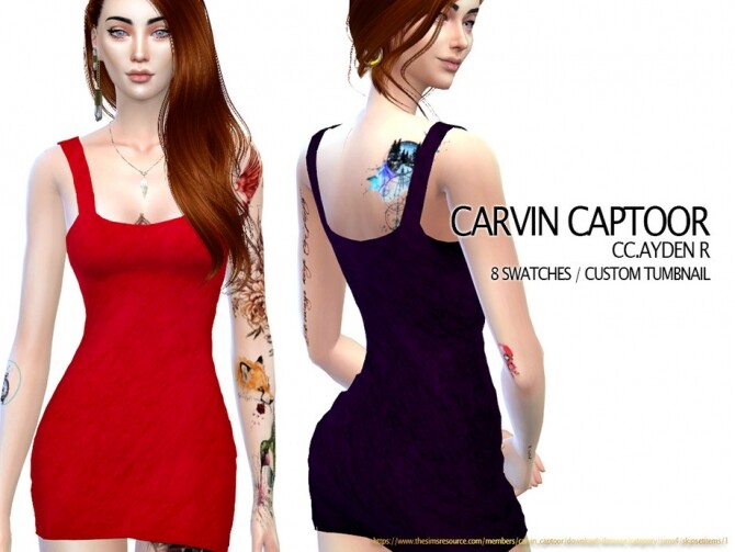 Sims 4 Ayden R dress by carvin captoor at TSR