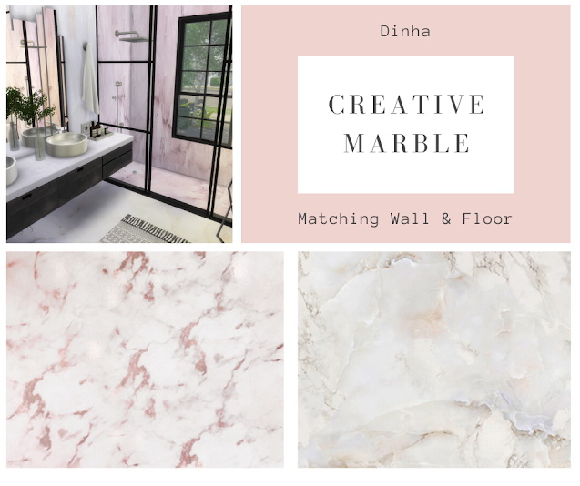 Sims 4 Matching Walls and Floor Creative Marble at Dinha Gamer