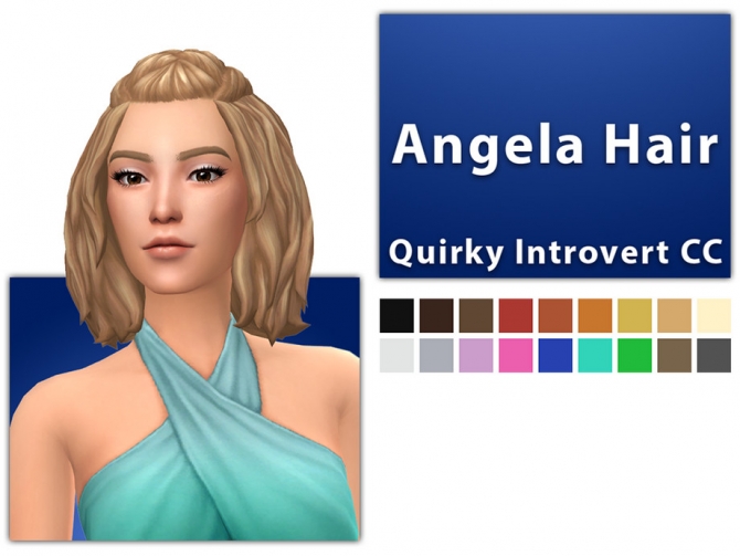 Angela Hair by QICC at TSR » Sims 4 Updates