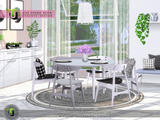 Sims 4 Avis Dining Room by NynaeveDesign at TSR