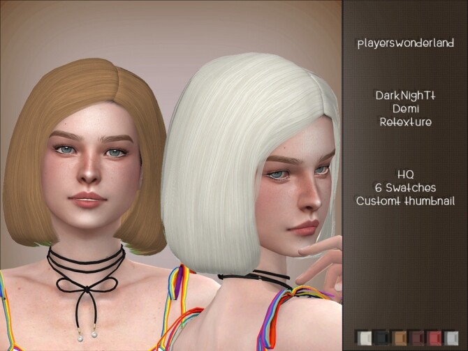 Sims 4 DarkNighTt Demi Hair Retexture by PlayersWonderland at TSR